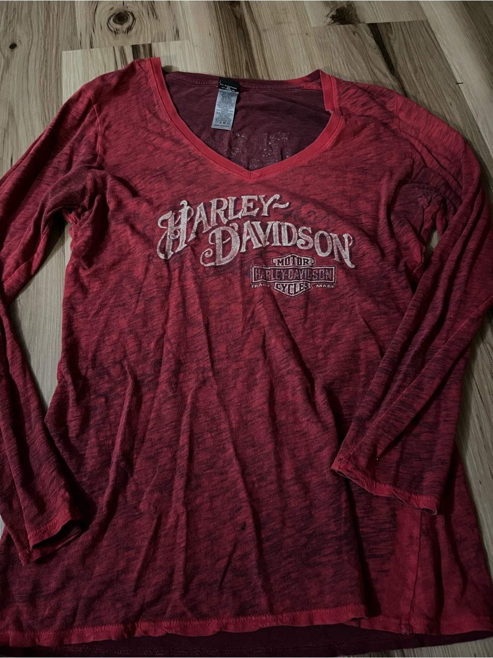 Harley-Davidson Womens Red Long Sleeve T-Shirt L New Orleans